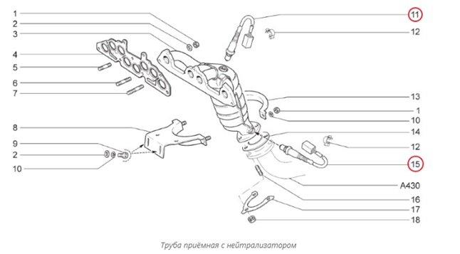 Датчик кислорода для Lada Granta