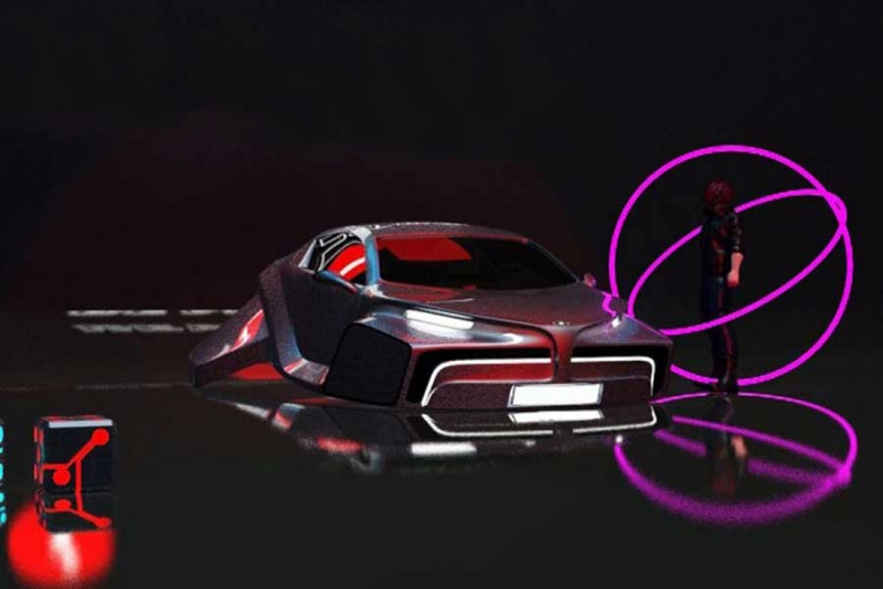 Дизайнеры показали летающую LADA будущего в стиле Cyberpunk 2077