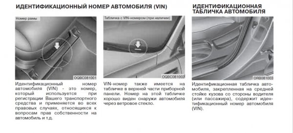 Где номер кузова на KIA Sorento?