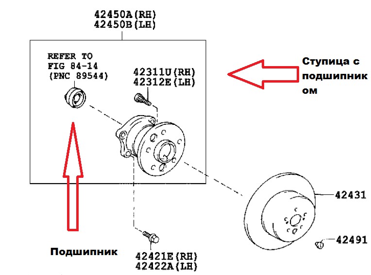 Подшипники ступиц передние и задние для Toyota Camry 40