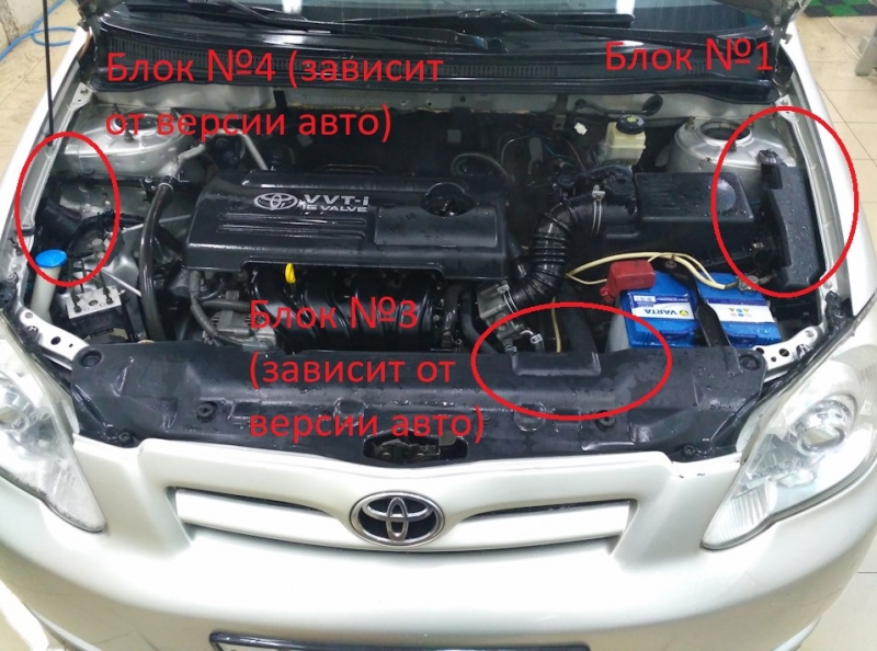 Реле и предохранители на Toyota Corolla 120