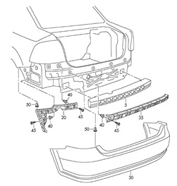 Задний бампер Volkswagen Polo